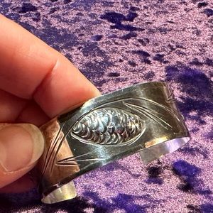 Stuart Nye Sterling Pine Cone Cuff Bracelet